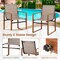 Fabric Patio Dining Chairs Set of 2 with Metal Frame, Ergonomic Design and Adjustable Foot Pads